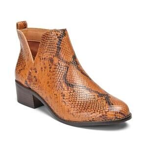 Vionic Hope Clara Ankle Boots Brown Concealed Orthotic Arch Support Pull On Sz 8